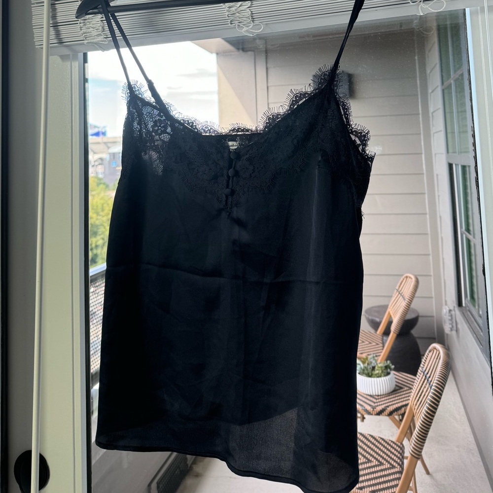 Abercrombie and fitch silk lace trimmed camisole